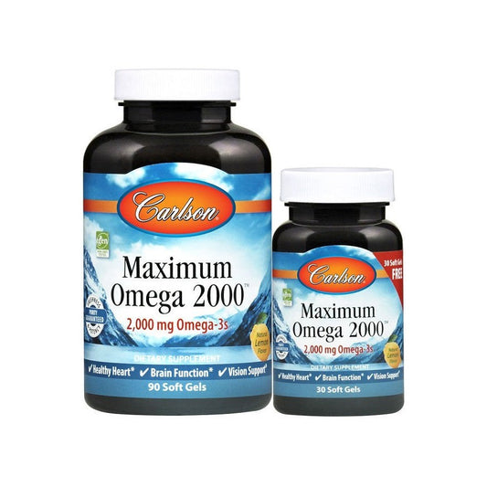 Carlson Labs Maximum Omega 2000, 90 + 30 softgels
