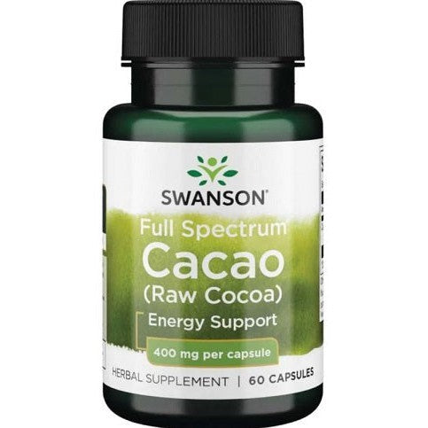 Swanson Full Spectrum Cacao (Raw Cocoa) 400mg 60 caps