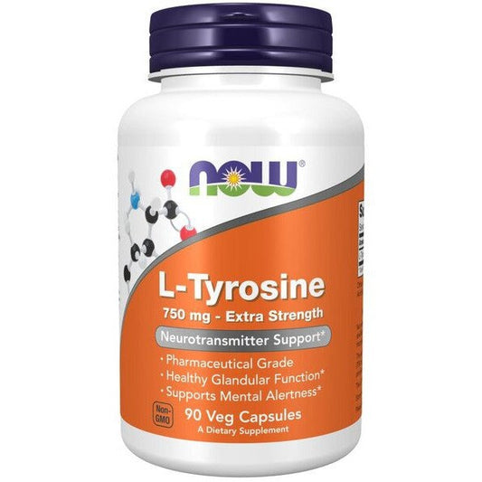 NOW Foods L-Tyrosine Extra Strength 750mg 90 vcaps