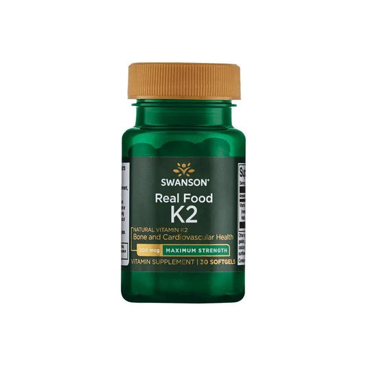 Swanson Real Food K-2 200mcg 30 softgels